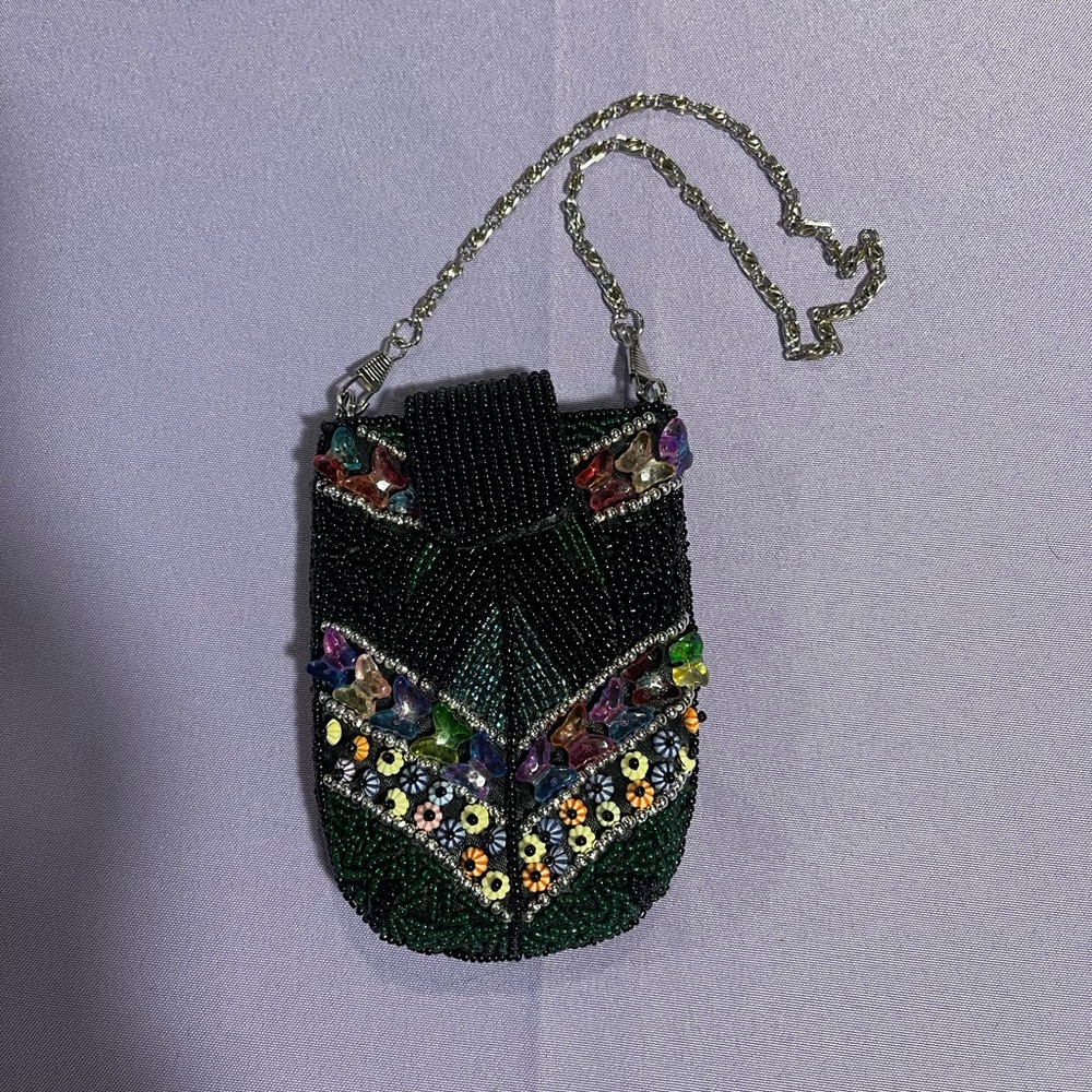 OKPTA Women’s Small Beaded Purse Clutch with Butterflies